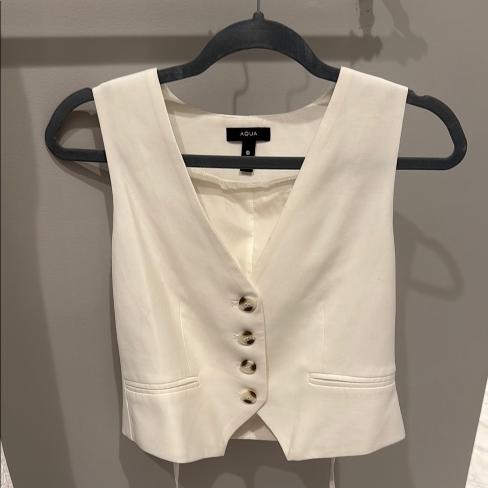 Aqua Cream Sleeveless Bustier Blouse